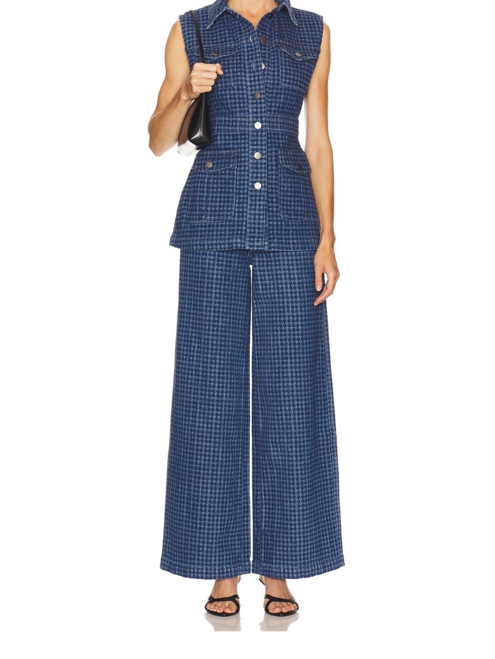 Seventy + Mochi Bay Wide Leg Jeans in Houndstooth Idaho